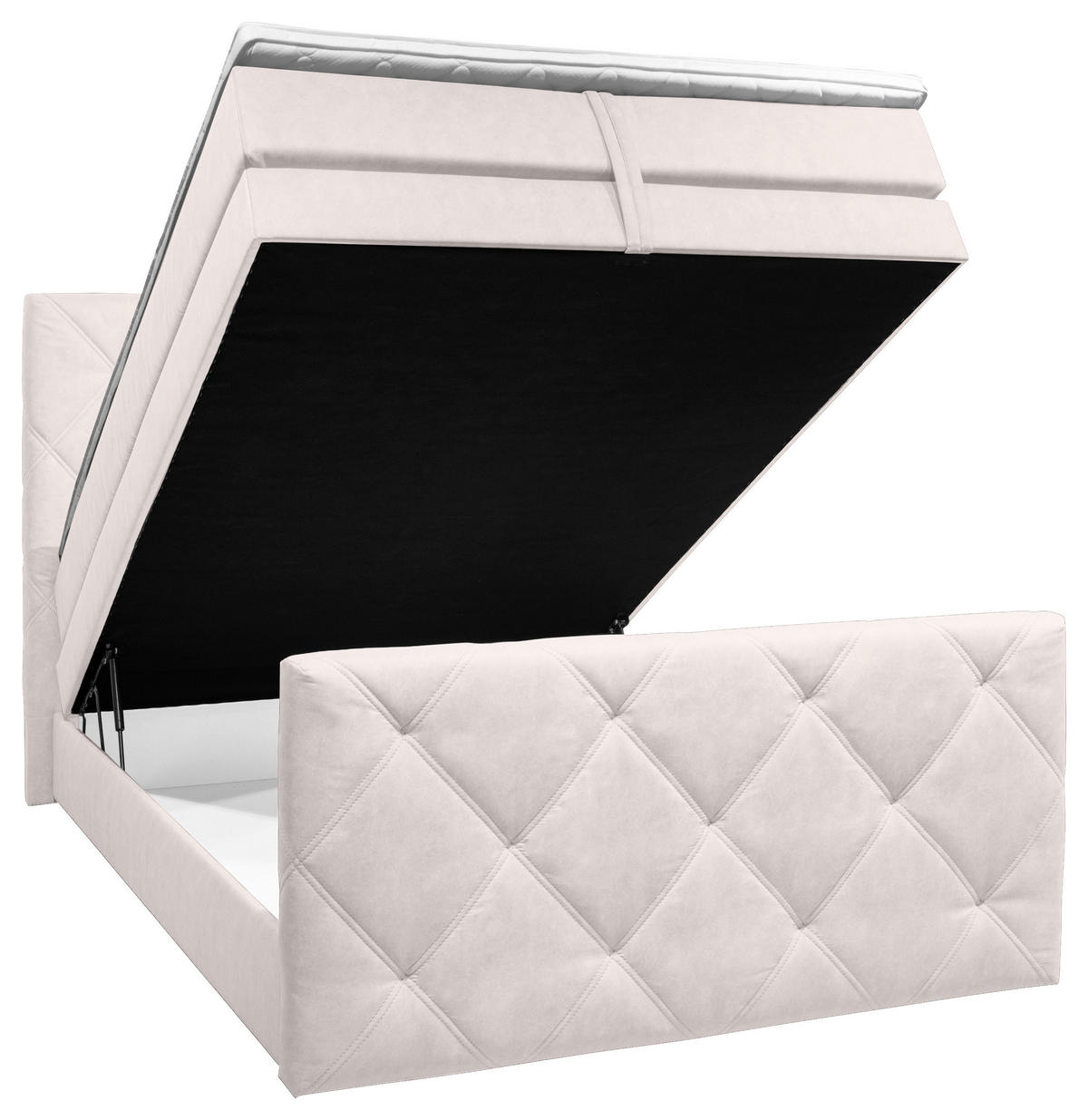 BOXSPRINGBETT 140/200 cm  in Beige  - Beige/Schwarz, KONVENTIONELL, Kunststoff/Textil (140/200cm) - Ti'me