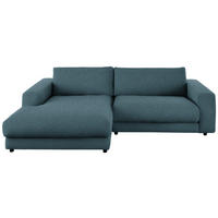 ECKSOFA in Flachgewebe Petrol  - Petrol/Schwarz, Design, Kunststoff/Textil (190/270cm) - Lomoco