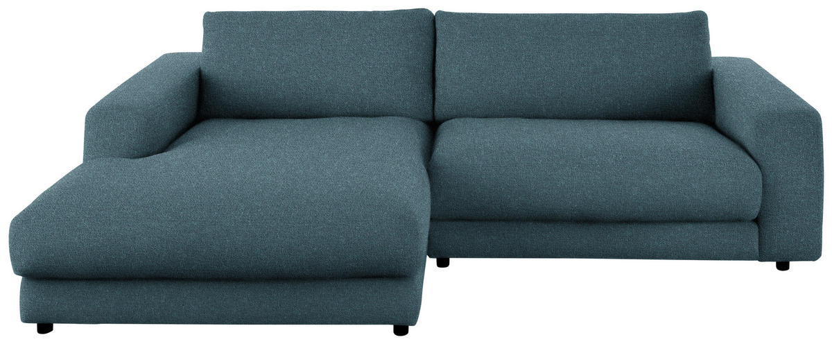ECKSOFA in Flachgewebe Petrol  - Petrol/Schwarz, Design, Kunststoff/Textil (190/270cm) - Lomoco