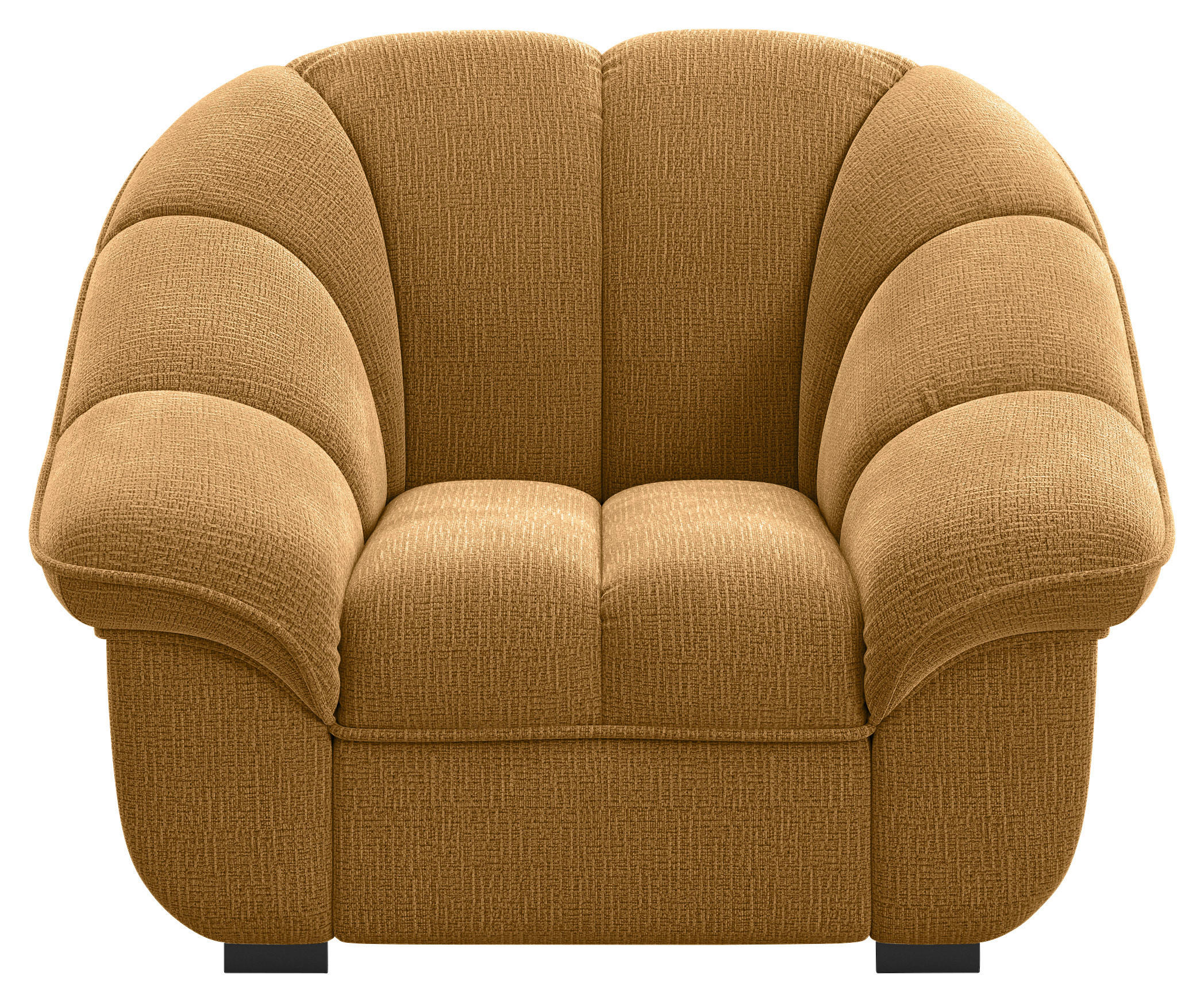 SESSEL in Chenille Senfgelb  - Senfgelb/Schwarz, KONVENTIONELL, Kunststoff/Textil (110/88/104cm) - Welnova