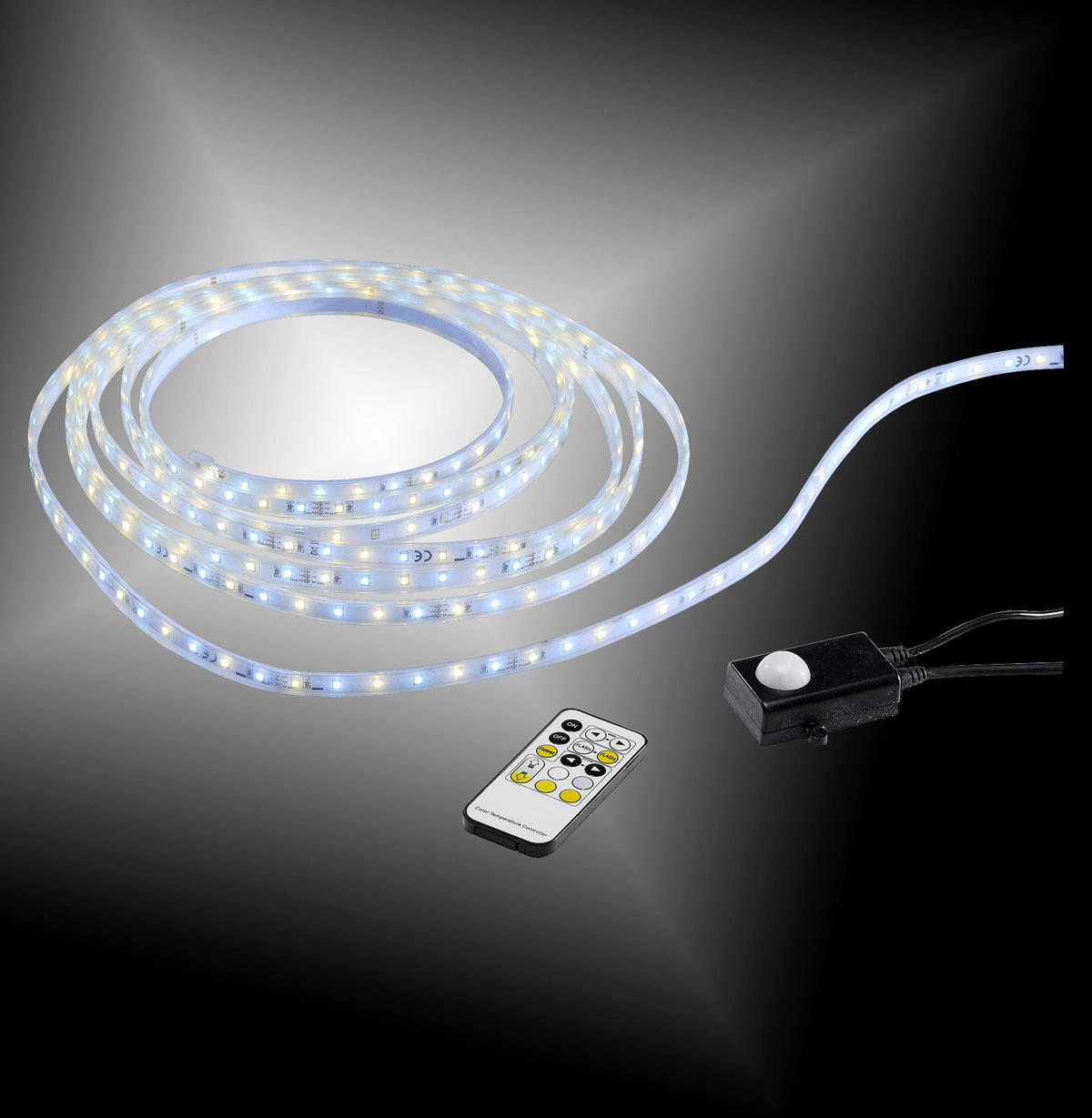 LED-STRIP CCT BEWEGUNGSSENSOR TEANIA 500/1,5/0,5 cm   - Transparent/Weiß, Design, Kunststoff/Metall (500/1,5/0,5cm) - P & B