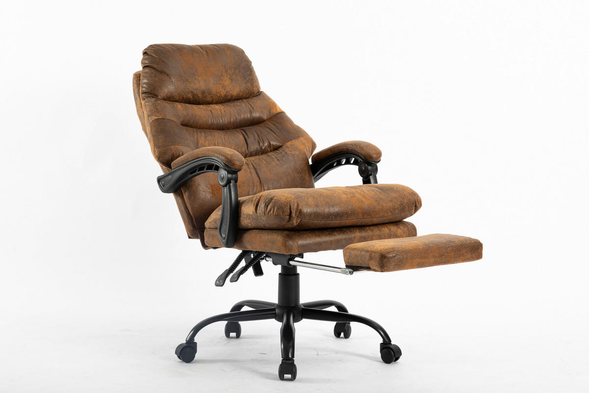 CHEFSESSEL  in Mikrofaser Braun, Schwarz  - Schwarz/Braun, Modern, Kunststoff/Textil (64/114-122/72cm) - MID.YOU