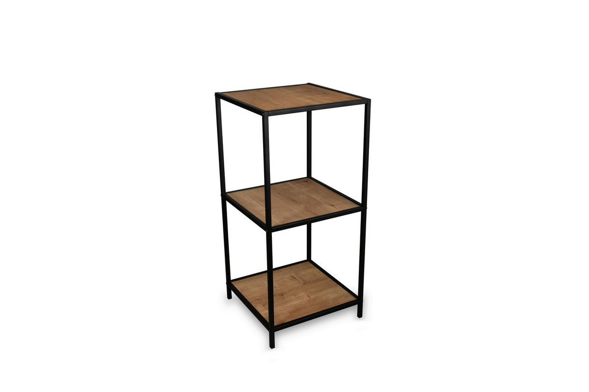 BEISTELLTISCH 40/40/85 cm Schwarz, Eiche Artisan quadratisch  - Schwarz/Eiche Artisan, Basics, Holzwerkstoff/Metall (40/40/85cm) - Milino