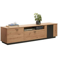 TV-ELEMENT antracit, barve hrasta  - črna/barve hrasta, Design, kovina/leseni material (205/53/50cm) - Hom`in