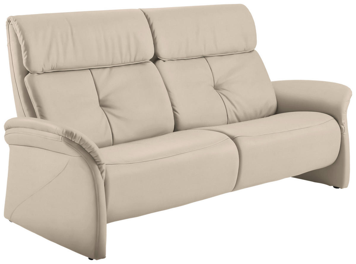SITZGARNITUR in Echtleder Creme  - Creme/Schwarz, Konventionell, Leder/Kunststoff (209/107/91cm) - Himolla Komfortklass