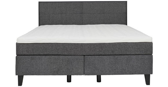 BOXSPRINGBETT 160/200 cm  in Anthrazit  - Anthrazit/Schwarz, Design, Holz/Textil (160/200cm) - Hom`in