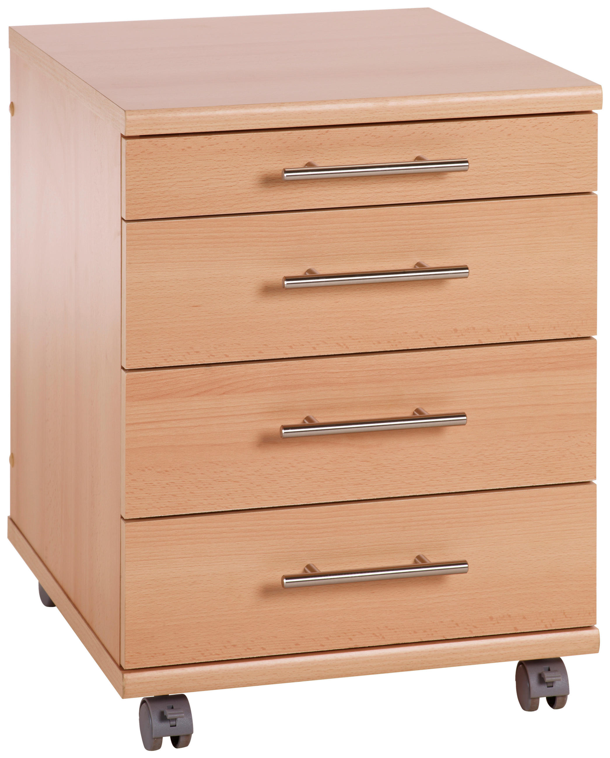 ROLLCONTAINER Buchefarben  - Silberfarben/Buchefarben, Basics, Holzwerkstoff/Kunststoff (41,6/56,9/50cm) - MID.YOU