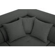 ECKSOFA inkl. Funktionen Grau Webstoff  - Silberfarben/Grau, Design, Textil/Metall (257/226cm) - Xora