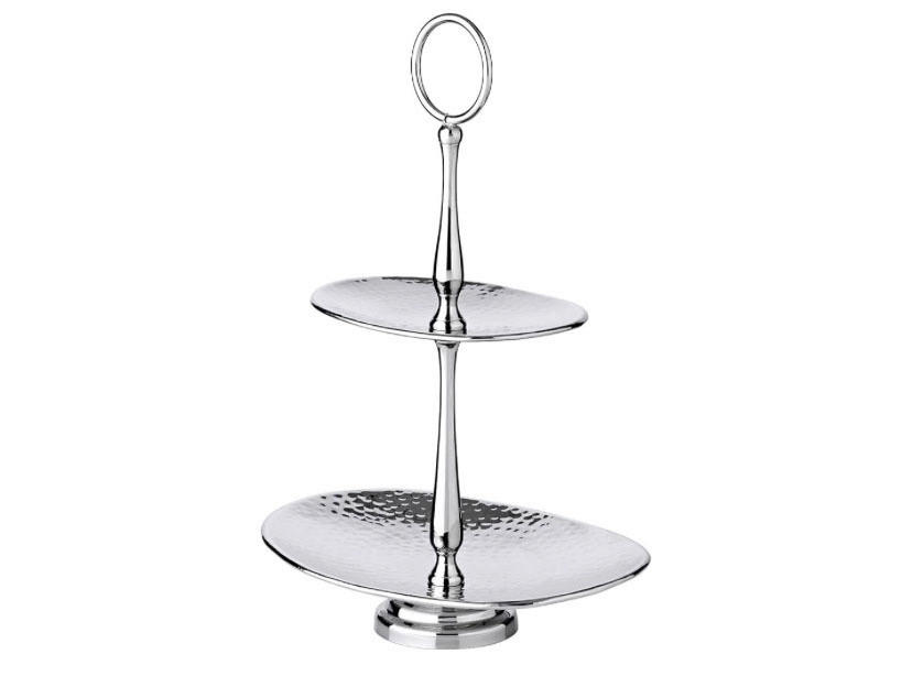 ETAGERE 2-stöckig - Silberfarben, Design, Metall (24/34/17cm) - Ambia Home