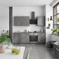KÜCHENBLOCK Riva 240 cm  in Schieferfarben  - Schieferfarben/Edelstahlfarben, MODERN, Holzwerkstoff/Metall (240cm) - Nobilia