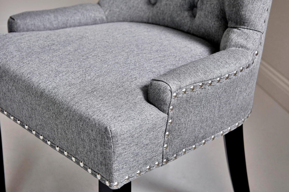 STUHL  in Webstoff  - Schwarz/Grau, Modern, Holz/Textil (56/62,5/91cm) - Livetastic