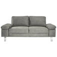 2-SITZER-SOFA in Textil Grau  - Chromfarben/Beige, Design, Textil/Metall (194/86/97cm) - Hom`in