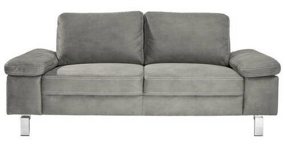 2-SITZER-SOFA in Textil Grau  - Chromfarben/Beige, Design, Textil/Metall (194/86/97cm) - Hom`in