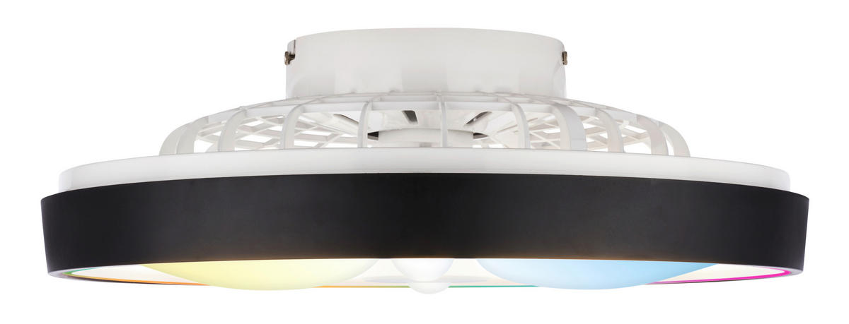 DECKENVENTILATOR 48./15 cm   - Schwarz/Weiß, Design, Kunststoff (48./15cm)