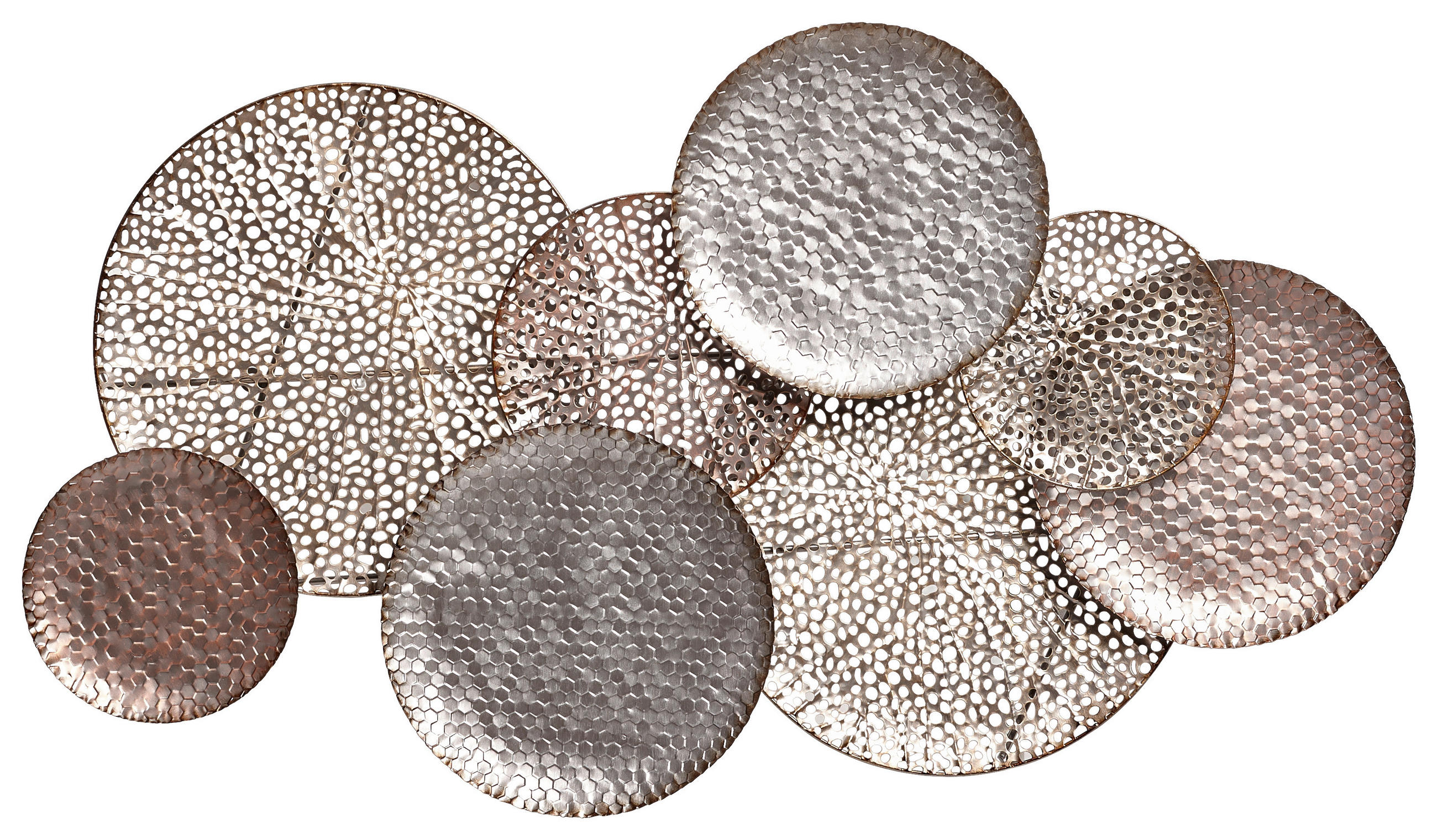 Ambia Home Wanddeko Silber, Gold, Kupfer 7.5x60.5x110.5 cm