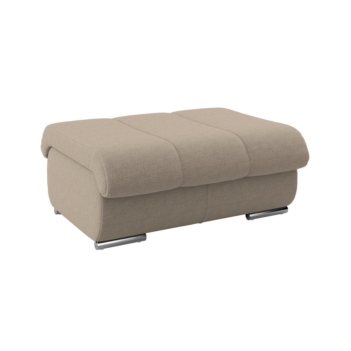 HOCKER Textil Braun  - Chromfarben/Braun, Modern, Textil/Metall (100/43/80cm) - Livetastic