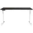 SCHREIBTISCH 140/80/72-118 cm  in Weiß, Graphitfarben  - Graphitfarben/Weiß, MODERN, Holzwerkstoff/Metall (140/80/72-118cm) - Novel