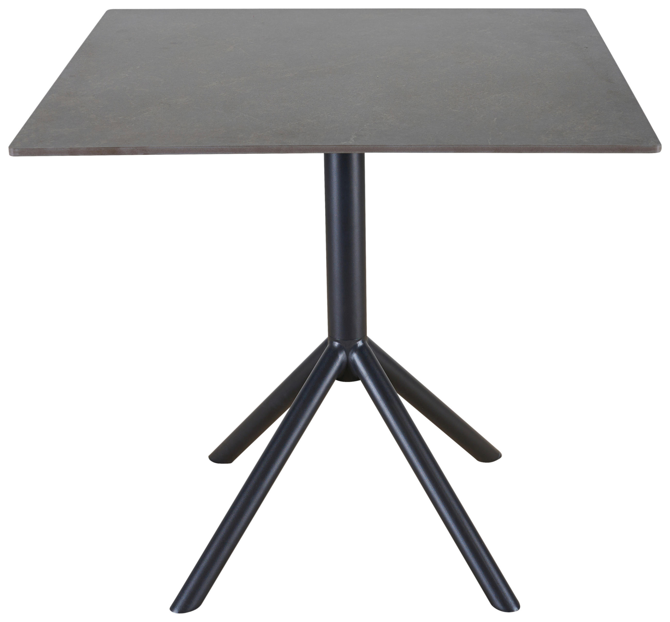 ESSTISCH 80/80/76 cm  Metall, Stein quadratisch Schwarz  - Schwarz, MODERN, Stein/Metall (80/80/76cm) - Carryhome
