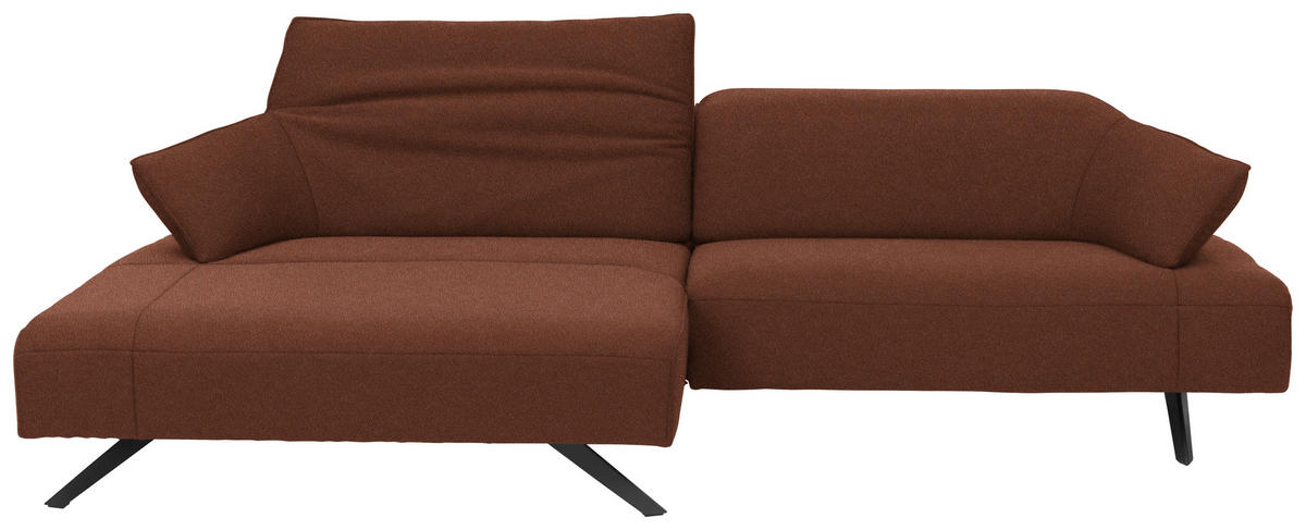 ECKSOFA in Struktur Terracotta  165/276 cm  - Anthrazit/Terracotta, Design, Textil/Metall (165/276cm) - Himolla