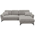 ECKSOFA Sandfarben Webstoff  - Sandfarben/Schwarz, KONVENTIONELL, Kunststoff/Textil (281/189cm) - Carryhome