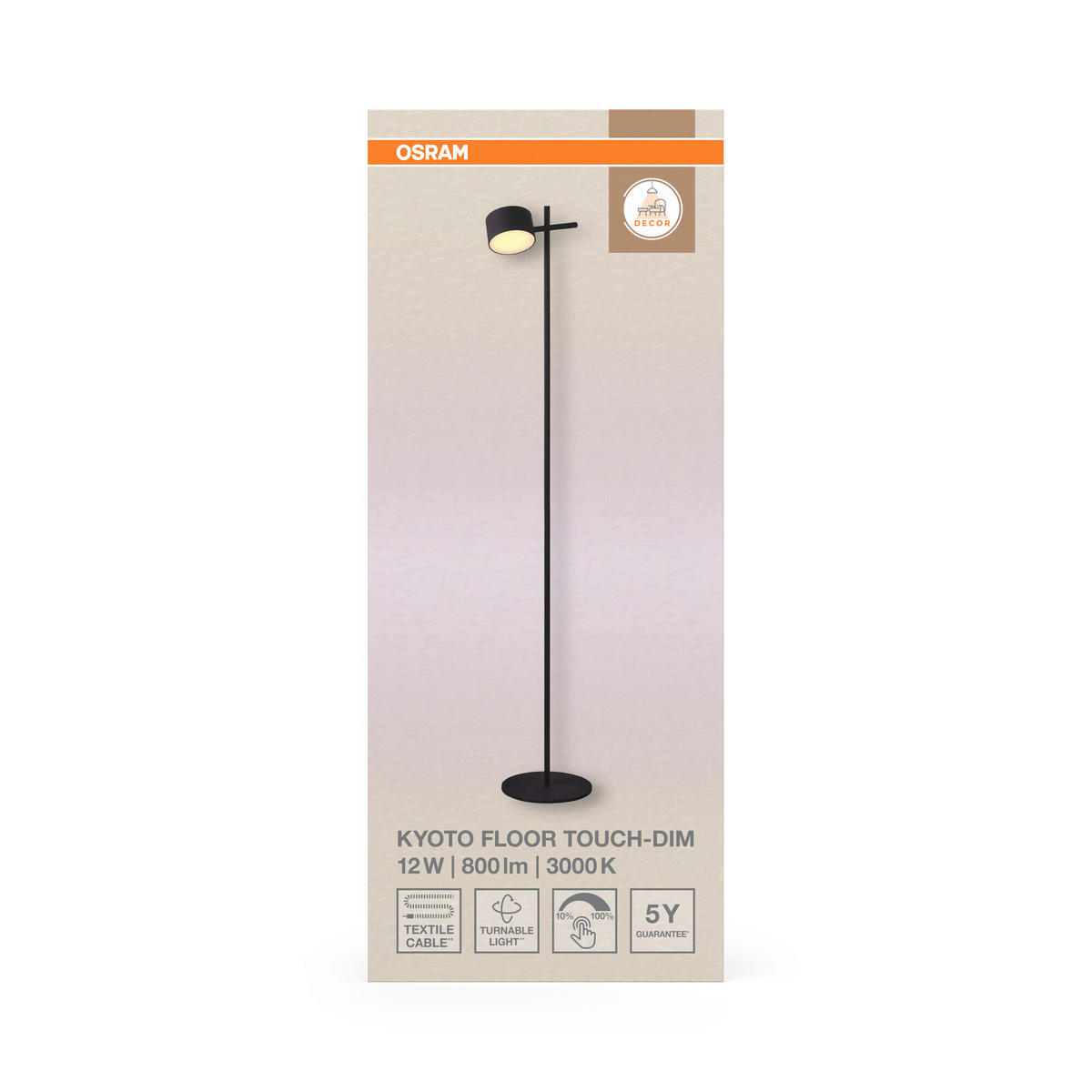 LED-STEHLEUCHTE 20/24,5/130,5 cm    - Schwarz, Basics, Kunststoff/Metall (20/24,5/130,5cm) - Osram