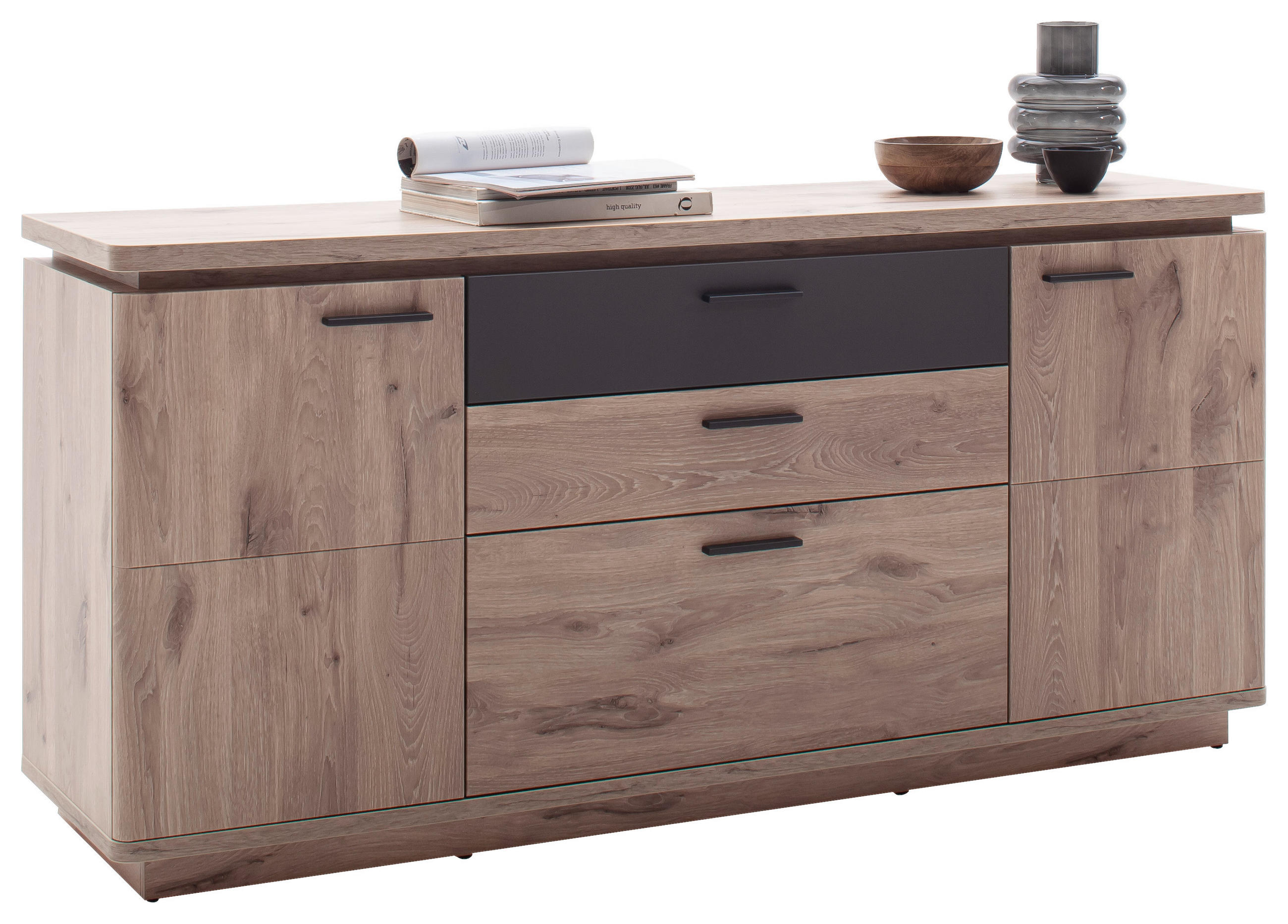 SIDEBOARD Anthrazit, Eiche dunkel  170/81/44 cm  - Eiche dunkel/Anthrazit, KONVENTIONELL, Holzwerkstoff/Metall (170/81/44cm) - Cantus