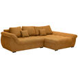ECKSOFA Senfgelb Flachgewebe  - Senfgelb/Schwarz, Design, Kunststoff/Textil (278/175cm) - Xora