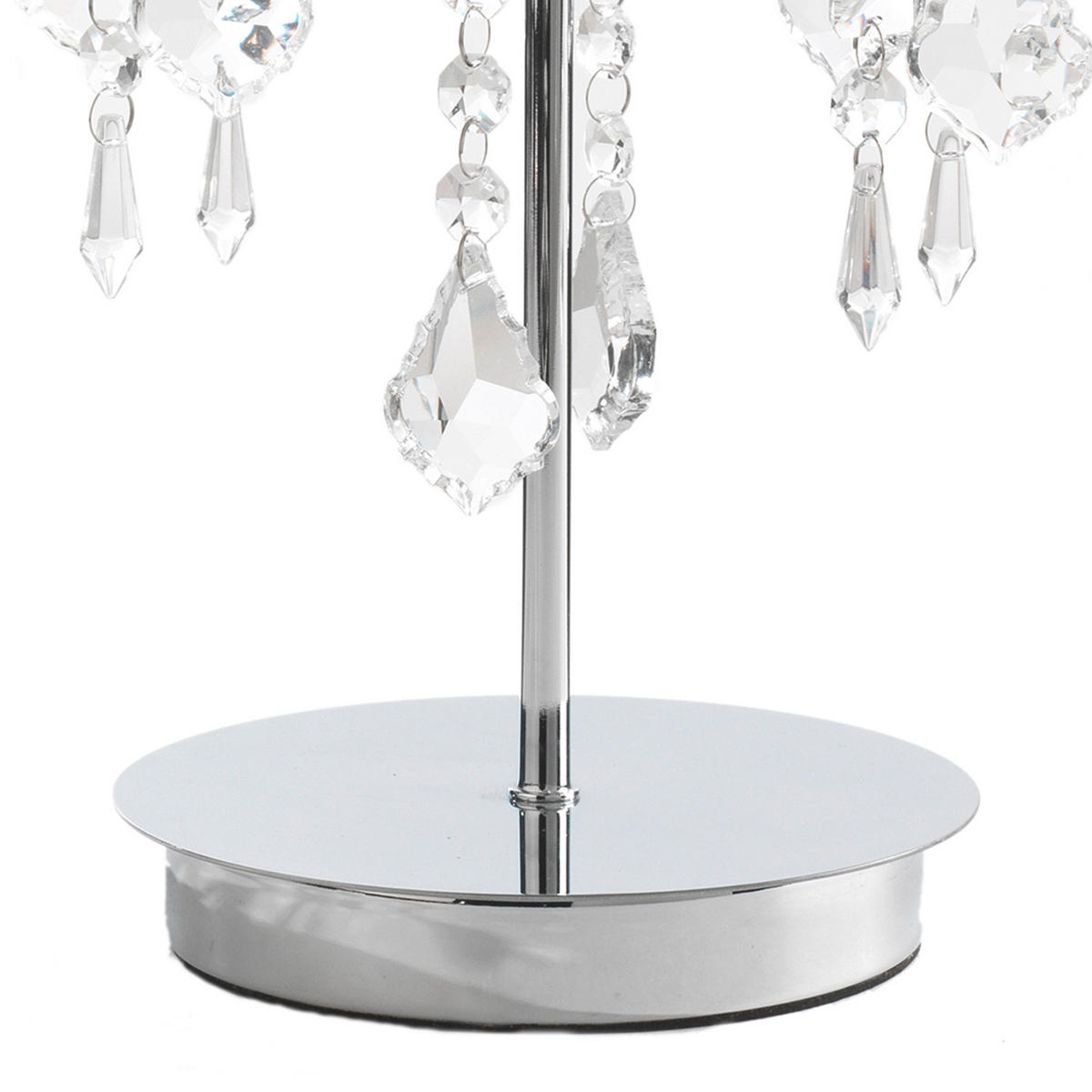 KRISTALL-TISCHLEUCHTE 25/45 cm   - Chromfarben, KONVENTIONELL, Glas/Metall (25/45cm)