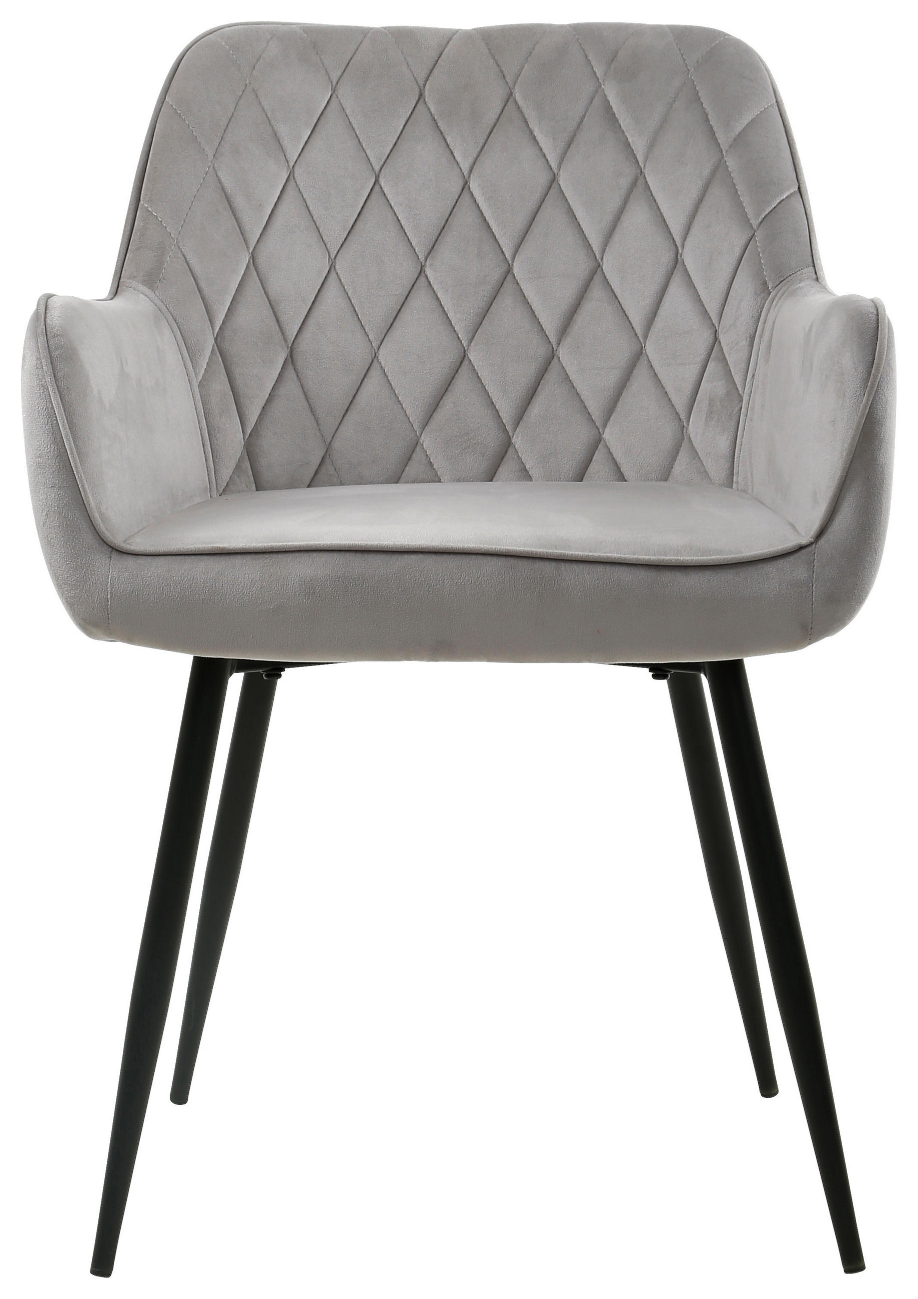 ARMLEHNSTUHL  in Eisen Samt  - Schwarz/Grau, Design, Holz/Textil (56/79/58cm) - Carryhome