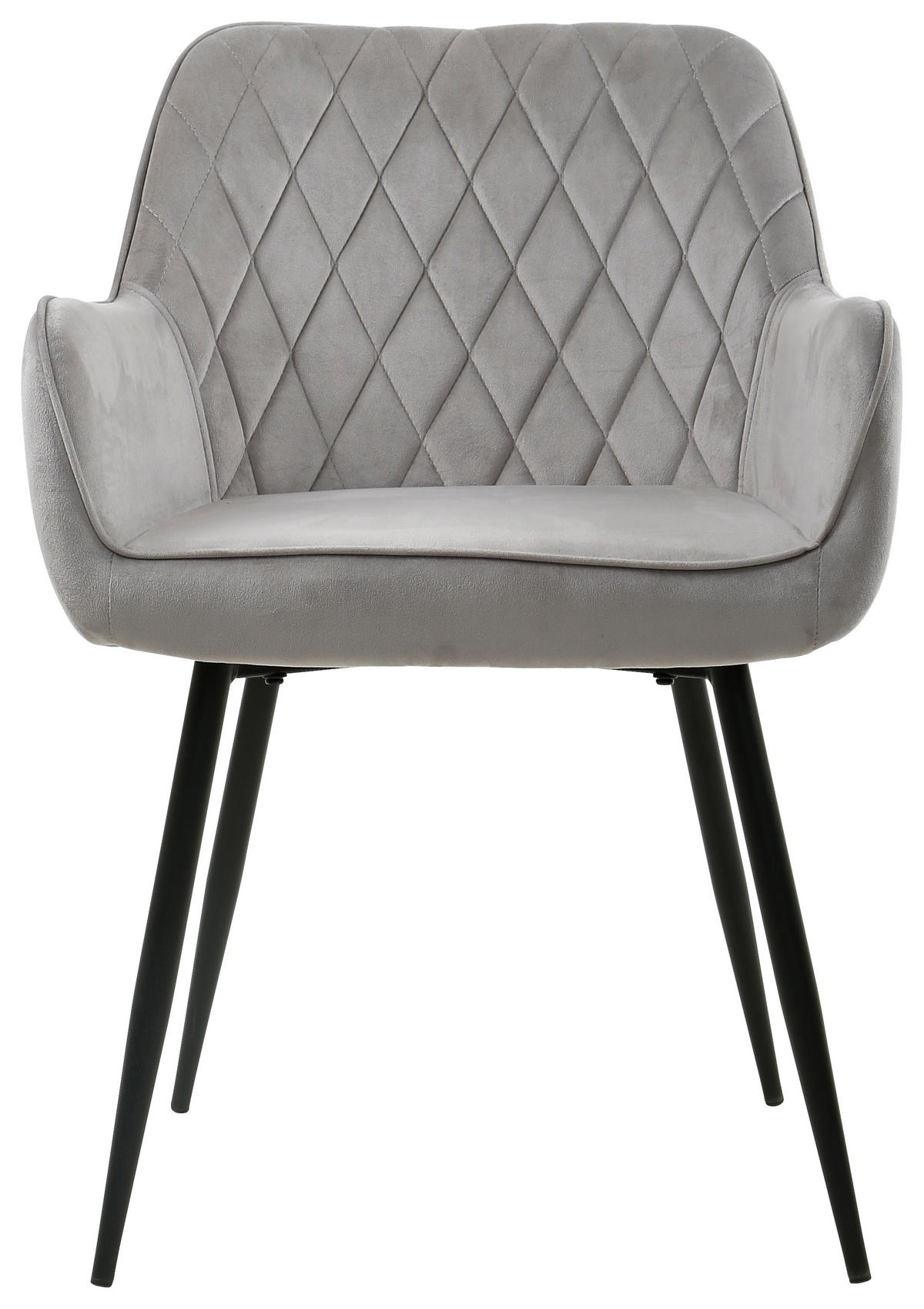 ARMLEHNSTUHL  in Eisen Samt  - Schwarz/Grau, Design, Holz/Textil (56/79/58cm) - Carryhome
