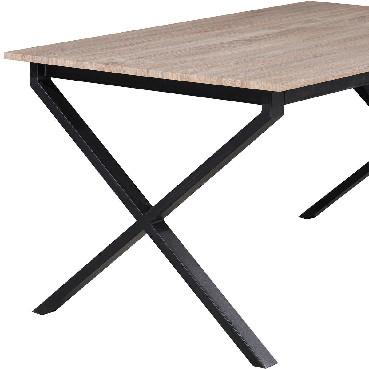 ESSTISCH 120/80/76 cm Nachbildung  Metall, Holzwerkstoff gastro- und objekttauglich rechteckig Eichefarben  - Eichefarben/Schwarz, MODERN, Holzwerkstoff/Metall (120/80/76cm) - MID.YOU