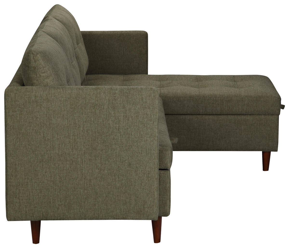 ECKSOFA SOLIN Grün Webstoff Rückenkissen, Bettkasten  - Braun/Grün, Design, Holz/Textil (188/79/123cm) - P & B