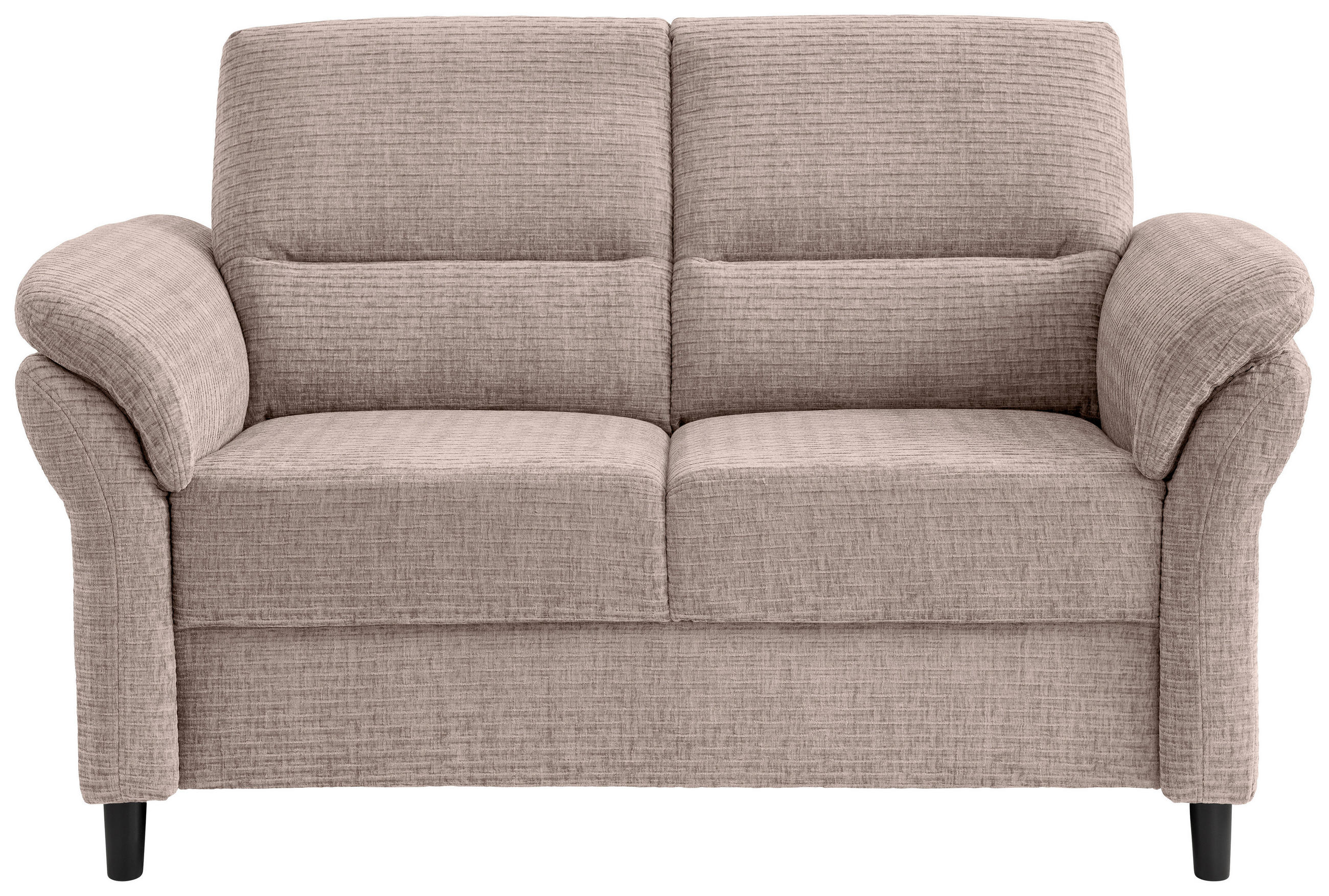 2-SITZER-SOFA in Mikrofaser Beige  - Beige/Schwarz, Modern, Holz/Textil (147/90/89cm) - Livetastic