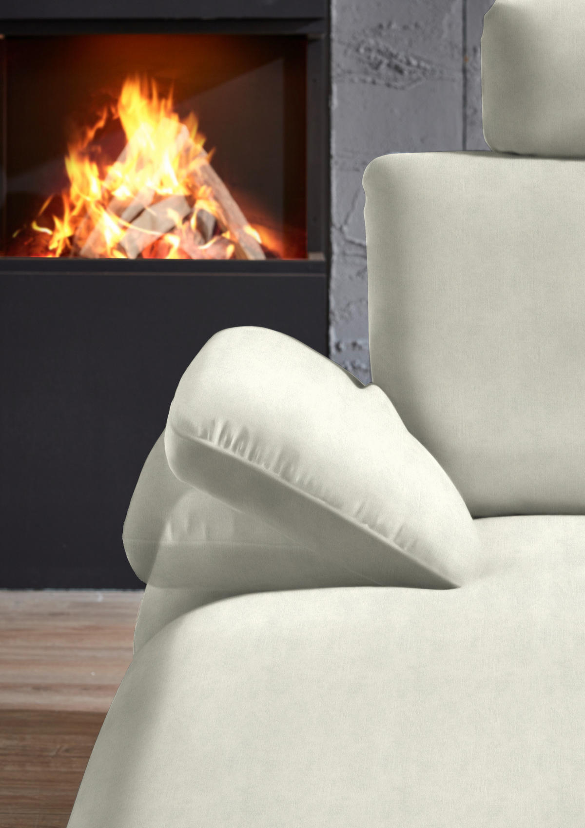 WOHNLANDSCHAFT in Velours Ecru  - Ecru/Schwarz, Design, Textil/Metall (180/344/208cm) - Dieter Knoll