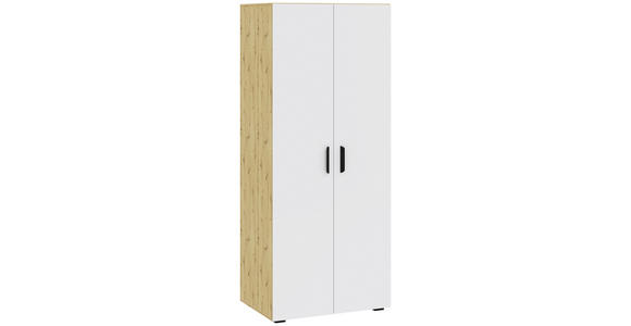 DREHTÜRENSCHRANK  in Weiß, Eiche Artisan  - Schwarz/Weiß, MODERN, Holzwerkstoff/Kunststoff (74/179/52cm) - Carryhome