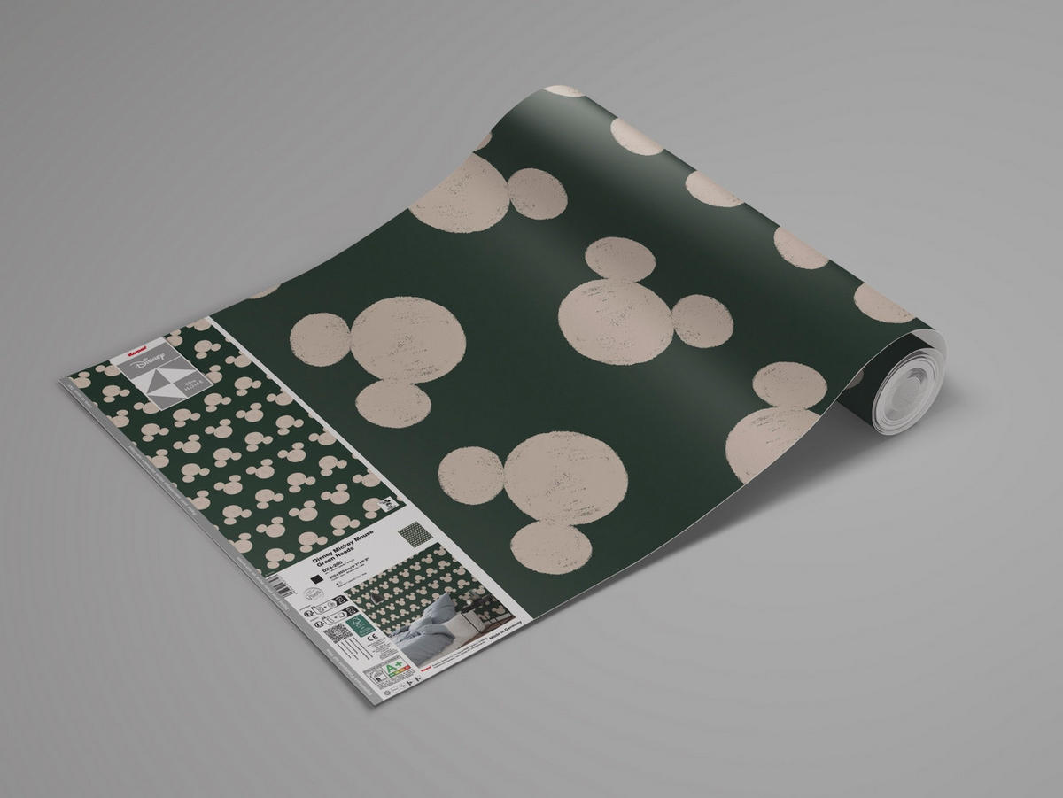 FOTOTAPETE MICKEY MOUSE GREEN HEADS  - Naturfarben, Design, Textil (200/250cm) - Disney