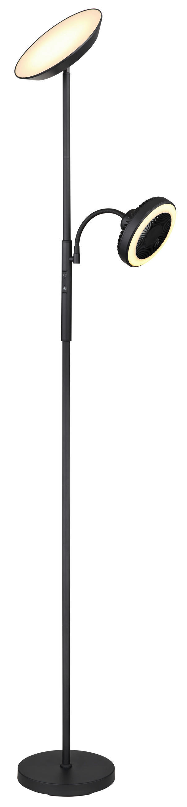 LED-STEHLEUCHTE - Opal/Schwarz, Konventionell, Kunststoff/Metall (33,7/25/178cm) - Globo
