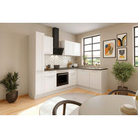 ECKKÜCHE 250/175 cm  in Weiß  - Chromfarben/Anthrazit, Design, Holzwerkstoff/Metall (250/175cm) - MID.YOU
