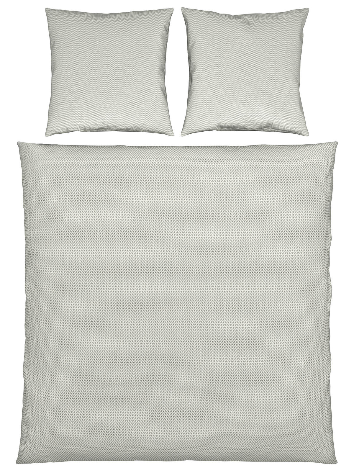 BETTWÄSCHE Flanell 200/200 cm  - Weiß/Grau, Textil (200/200cm) - Novel