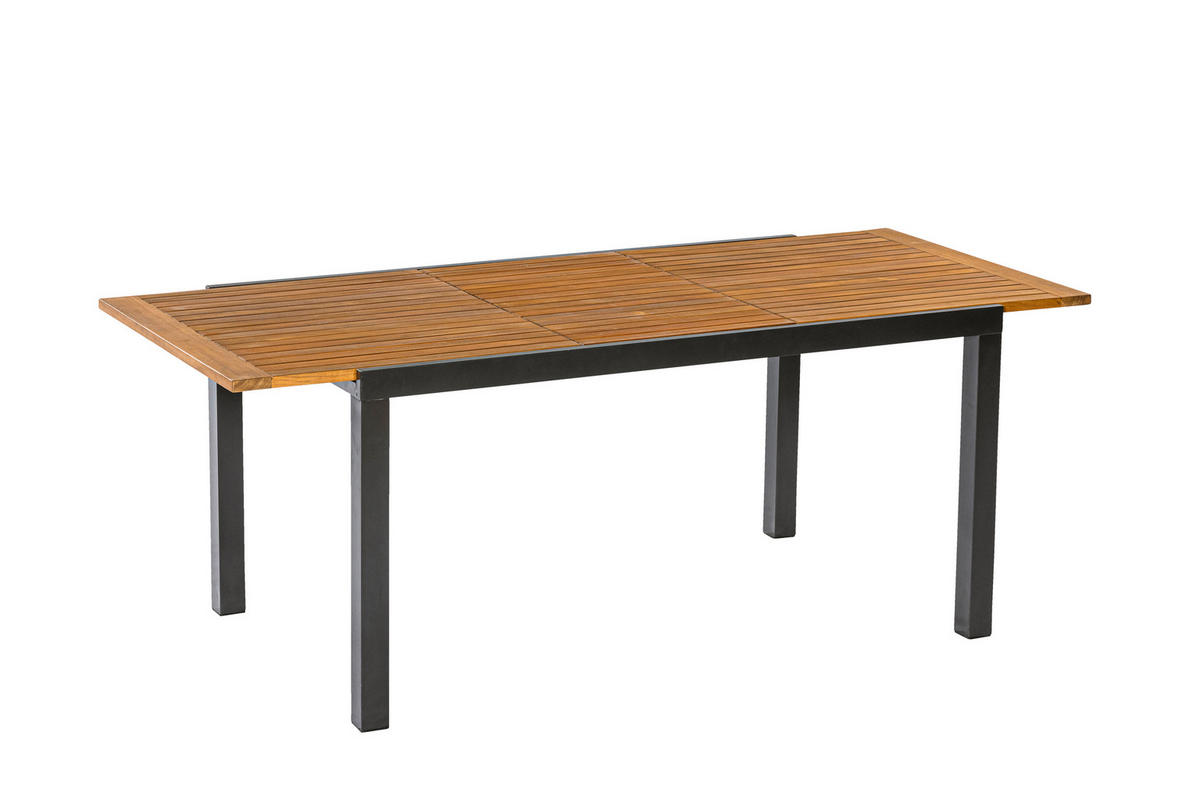 GARTENTISCHGRUPPE  - Graphitfarben/Grau, KONVENTIONELL, Holz/Textil - Gardenson