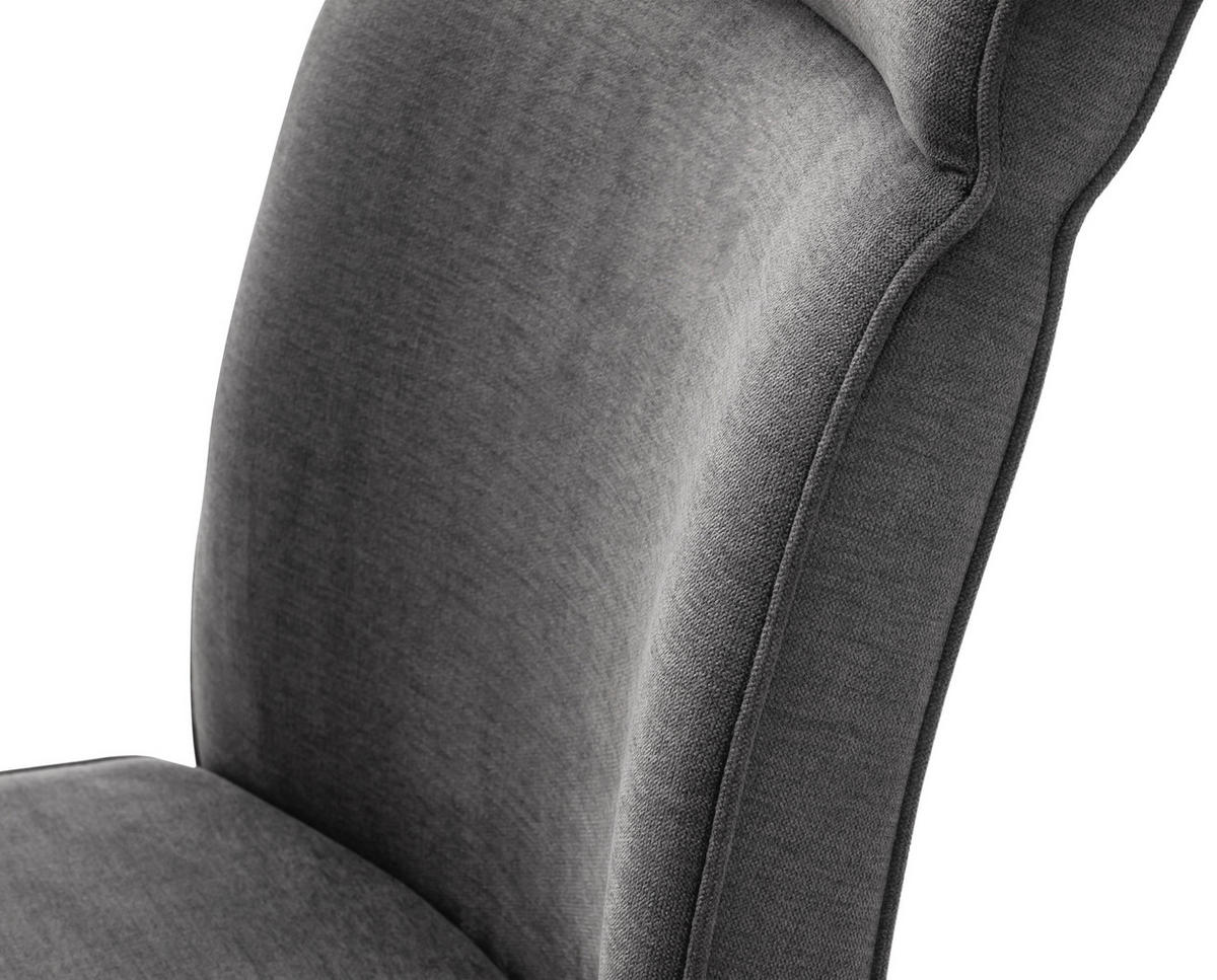 SZÁNKÓTALPAS SZÉK fém, textil antracit, nemesacél  - nemesacél/antracit, Design, textil/fém (49/99/63cm) - Novel