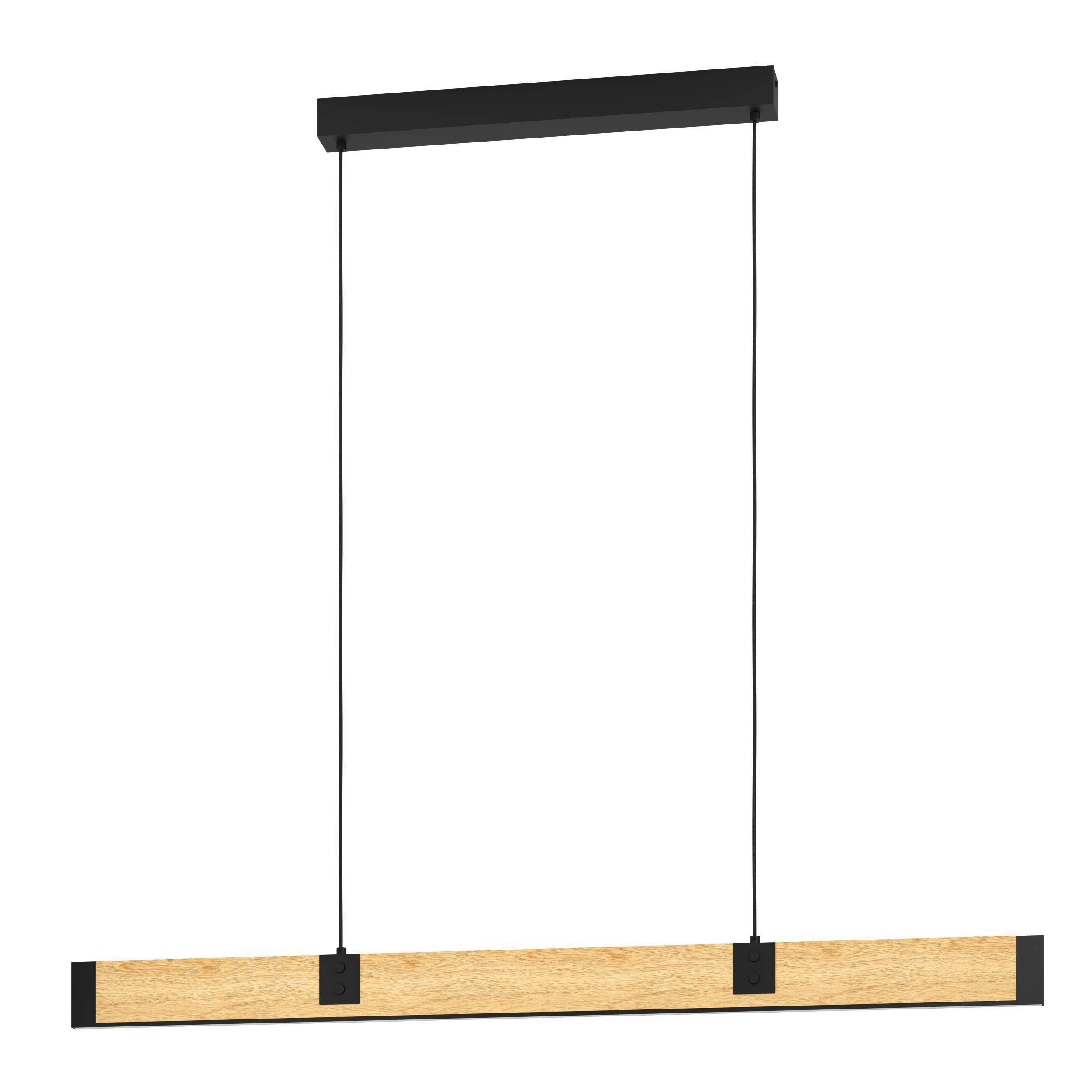 LED-HÄNGELEUCHTE 177,5/5/150 cm  - Schwarz/Braun, Natur, Holz/Metall (177,5/5/150cm) - Eglo