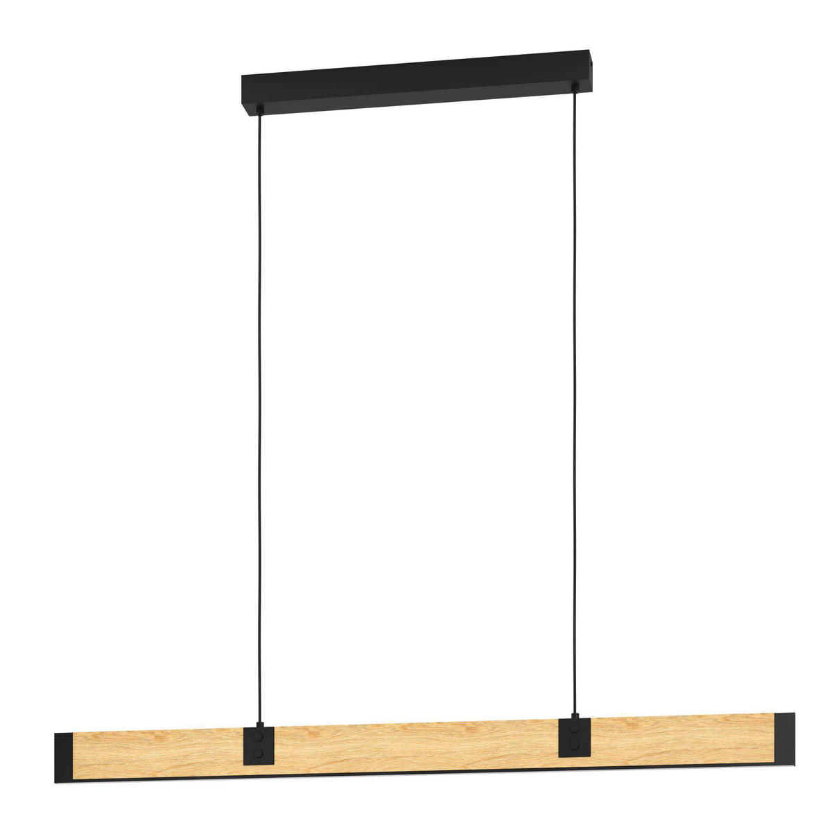 LED-HÄNGELEUCHTE 177,5/5/150 cm  - Schwarz/Braun, Natur, Holz/Metall (177,5/5/150cm) - Eglo