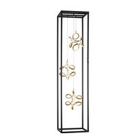 LED-STEHLEUCHTE - Weiss/Goldfarben, Basics, Kunststoff/Metall (35/35/140cm) - Fischer & Honsel