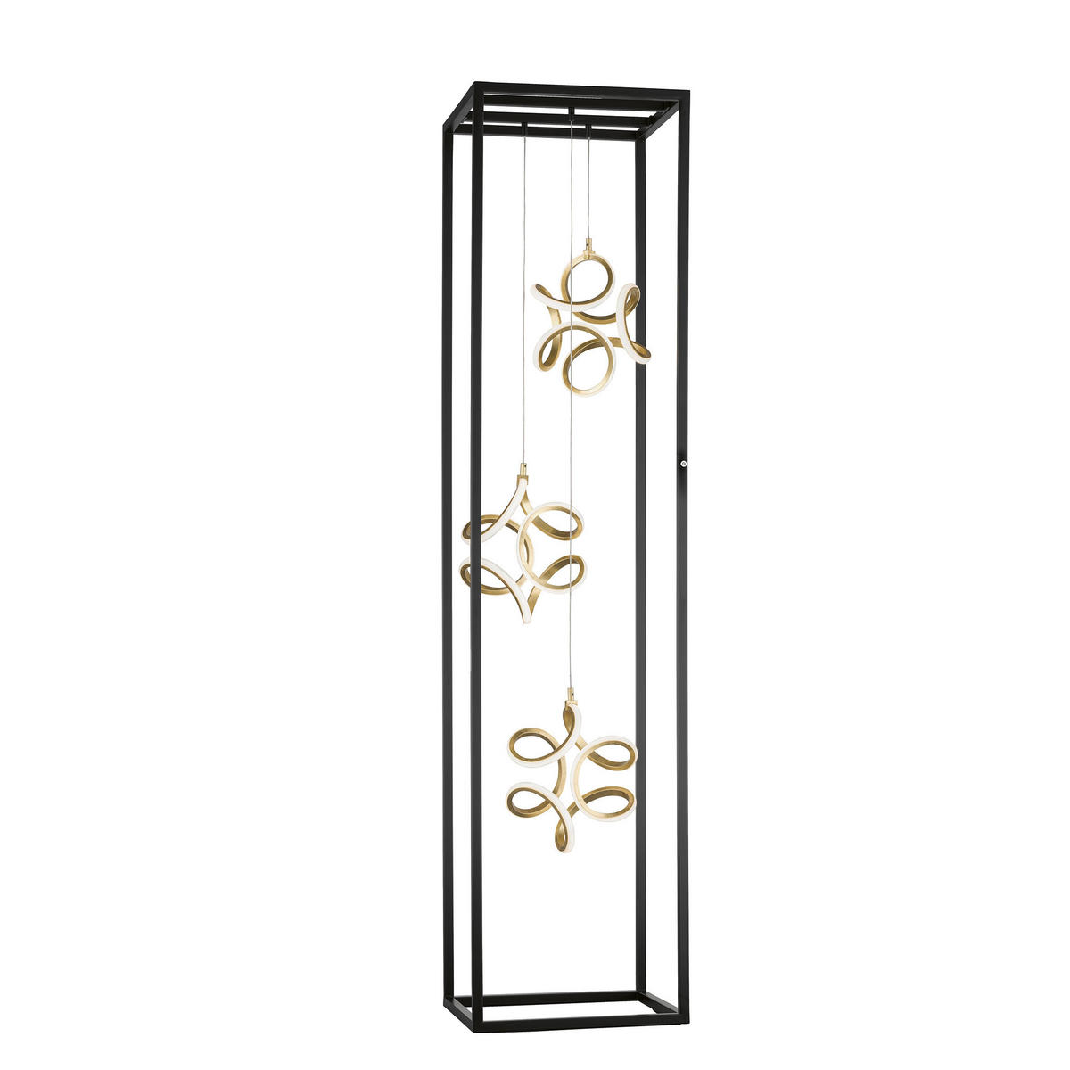 LED-STEHLEUCHTE - Weiss/Goldfarben, Basics, Kunststoff/Metall (35/35/140cm) - Fischer & Honsel