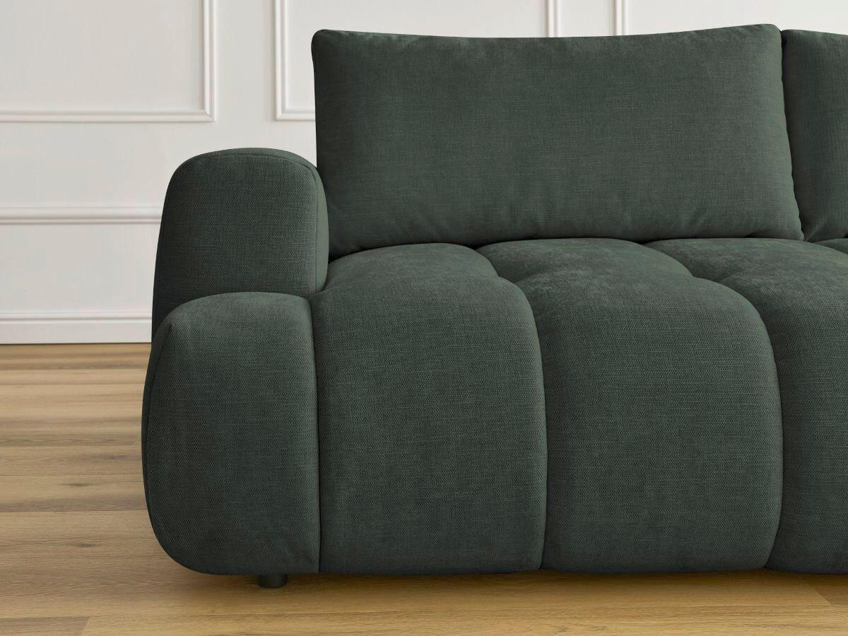 SCHLAFSOFA FUJI Leinenoptik Grün  inkl.  - Schwarz/Grün, MODERN, Kunststoff/Textil (251/113/88cm)