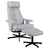 POČIVALNIK S PODNOŽNIKOM,  črna, svetlo siva kovina, tekstil - črna/svetlo siva, Design, kovina/tekstil (67/102-113/80-112cm) - Carryhome