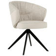ARMLEHNSTUHL  Sitzfläche 360° drehbar Webstoff, Mikrofaser  - Beige/Schwarz, Design, Textil/Metall (61/82,5/63cm) - Novel