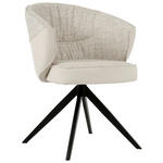 ARMLEHNSTUHL  Sitzfläche 360° drehbar Webstoff, Mikrofaser  - Beige/Schwarz, Design, Textil/Metall (61/82,5/63cm) - Novel