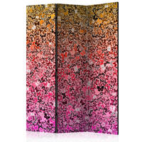 SKÄRMVÄGG  i trä, textil  gul, pink  - pink/gul, Basics, trä/textil (135/172/3cm) - artgeist